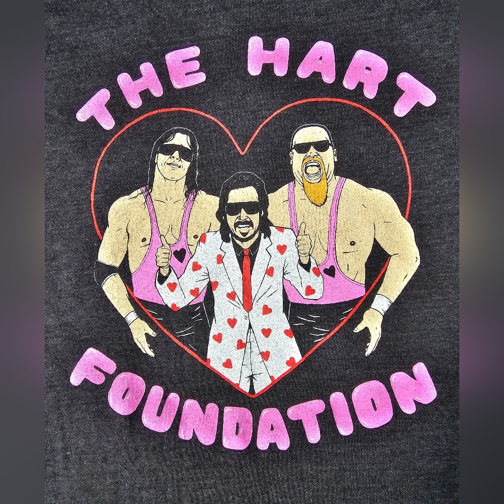 THE HART FOUNDATION XL SHIRT 2018CR,wwe,wwf,ecw,wcw,tna,aew,wrestling